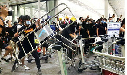 Anti-communist violence in Hong Kong airport