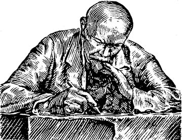 Lenin at desk
