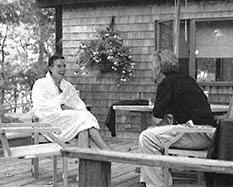 Peter Mandelson bathrobe picture with Epstein