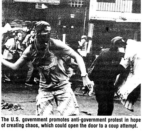 US and local ruling class subversion has provoked violent demonstratuions 